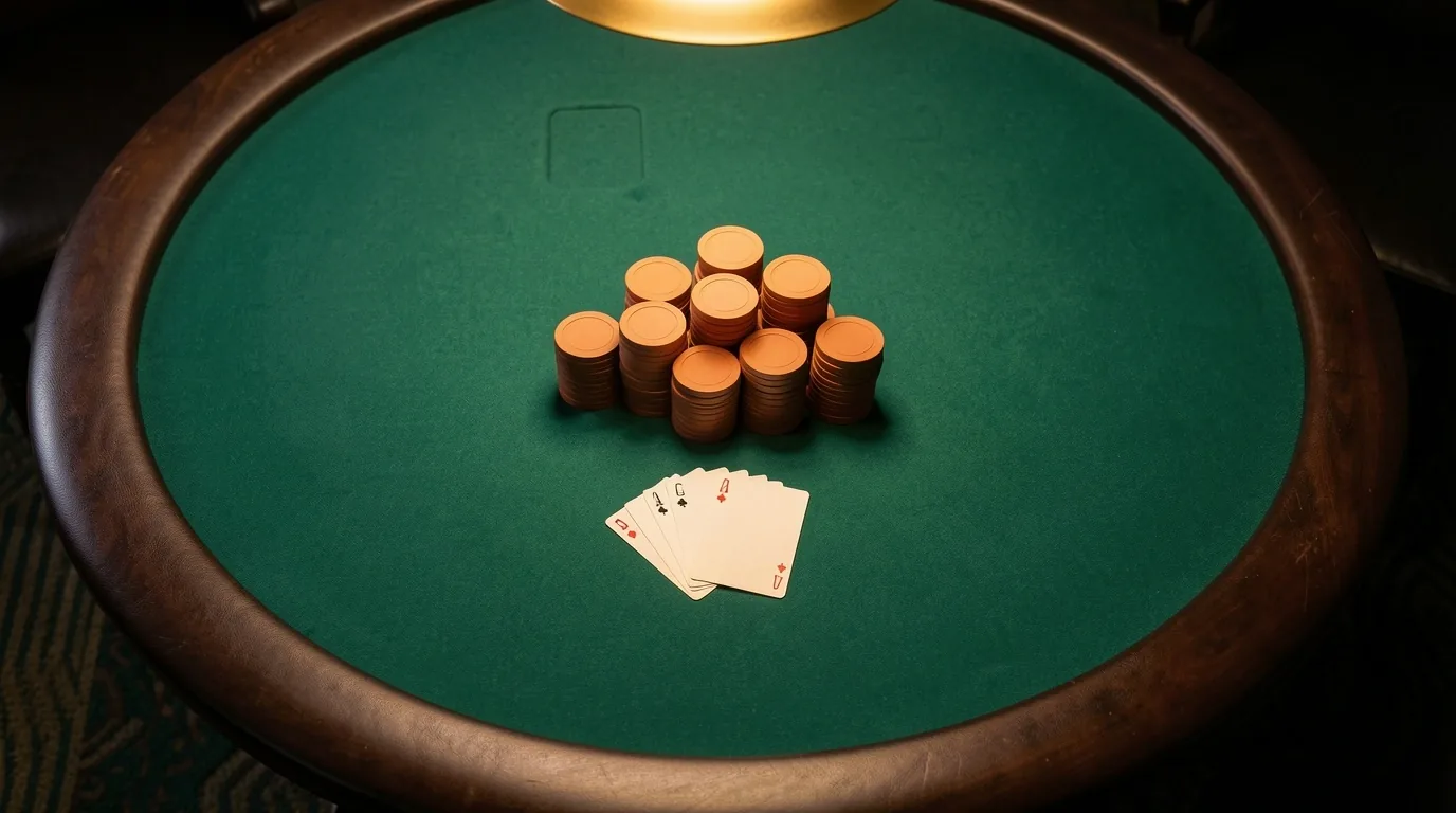 Professional poker table with chips at Speldexo